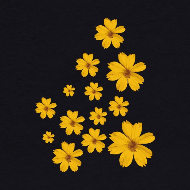 Daisy flower pattern yellow by carolsalazar